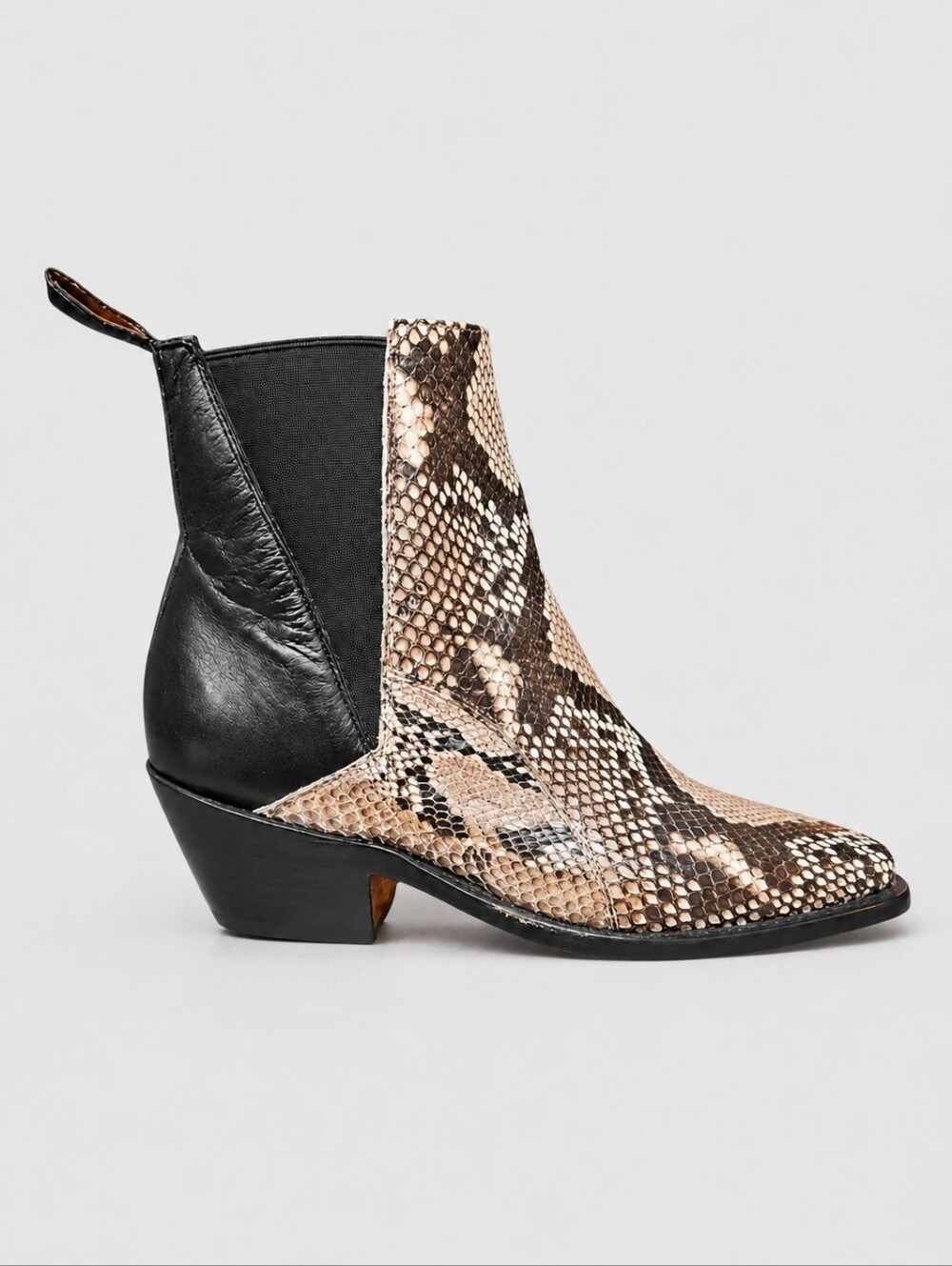 LUCCHESE | Ella Snakeskin Chelsea Ankle Boots US 7